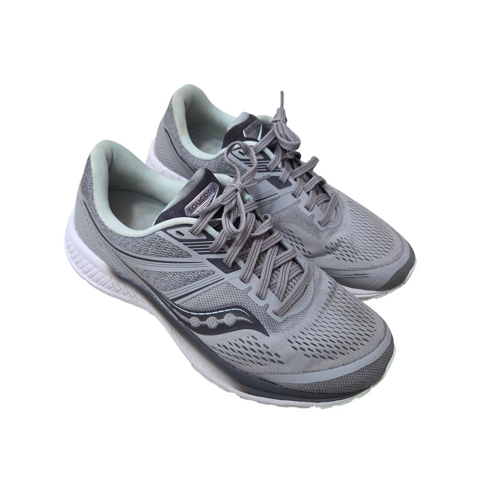 Saucony Omni 19 Grey & Teal Form Fit Running Shoes Size 8